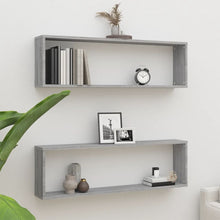 Wandschappen Kubus 100X15X30 Cm Bewerkt Hout Grijs sonoma