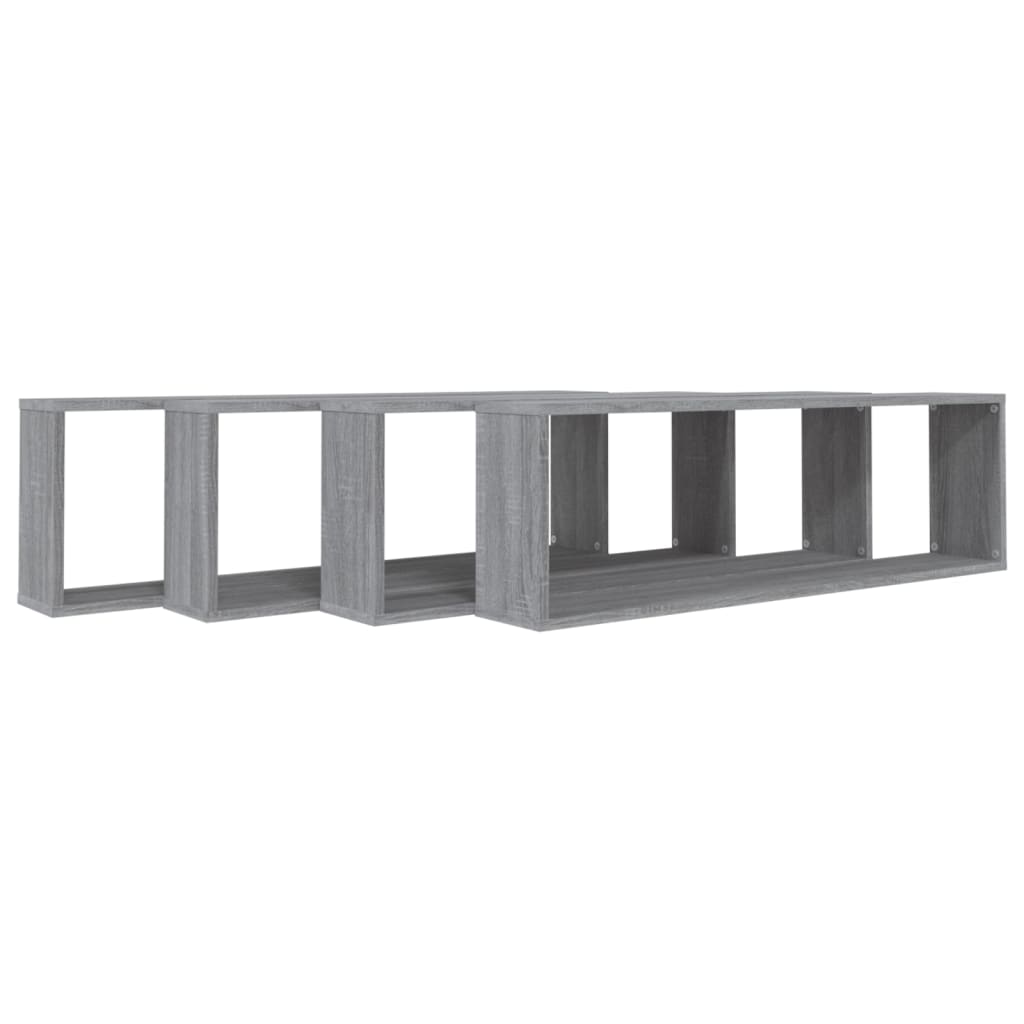 Wandschappen Kubus 100X15X30 Cm Bewerkt Hout 4 Grijs sonoma