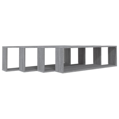 Wandschappen Kubus 100X15X30 Cm Bewerkt Hout 4 Grijs sonoma