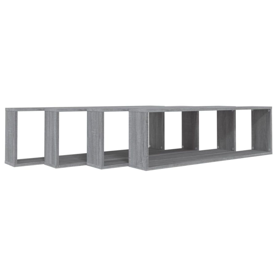 Wandschappen Kubus 100X15X30 Cm Bewerkt Hout 4 Grijs sonoma