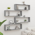 Wandschappen kubus 4 st 100x15x30 cm grijs sonoma
