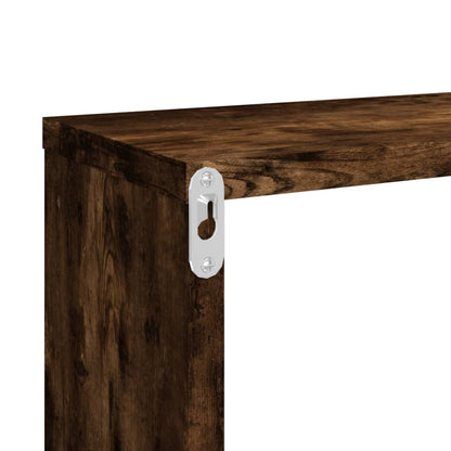 Wandschappen Kubus 80X15X6,5 Cm Hout Kleurig 2 Gerookt eiken