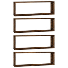Wandschappen Kubus 80X15X26,5 Cm Hout Kleurig 4 Gerookt eiken