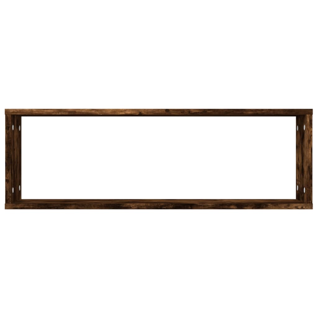Wandschappen Kubus 80X15X26,5 Cm Hout Kleurig 4 Gerookt eiken