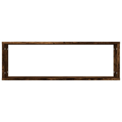 Wandschappen Kubus 80X15X26,5 Cm Hout Kleurig 4 Gerookt eiken