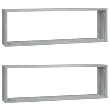 Wandschappen Kubus 80X15X6,5 Cm Bewerkt Hout 2 Grijs sonoma