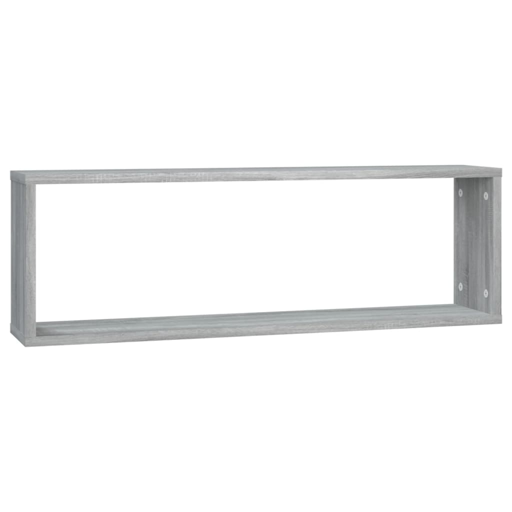 Wandschappen Kubus 80X15X6,5 Cm Bewerkt Hout 2 Grijs sonoma
