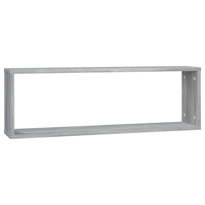 Wandschappen Kubus 80X15X6,5 Cm Bewerkt Hout 2 Grijs sonoma