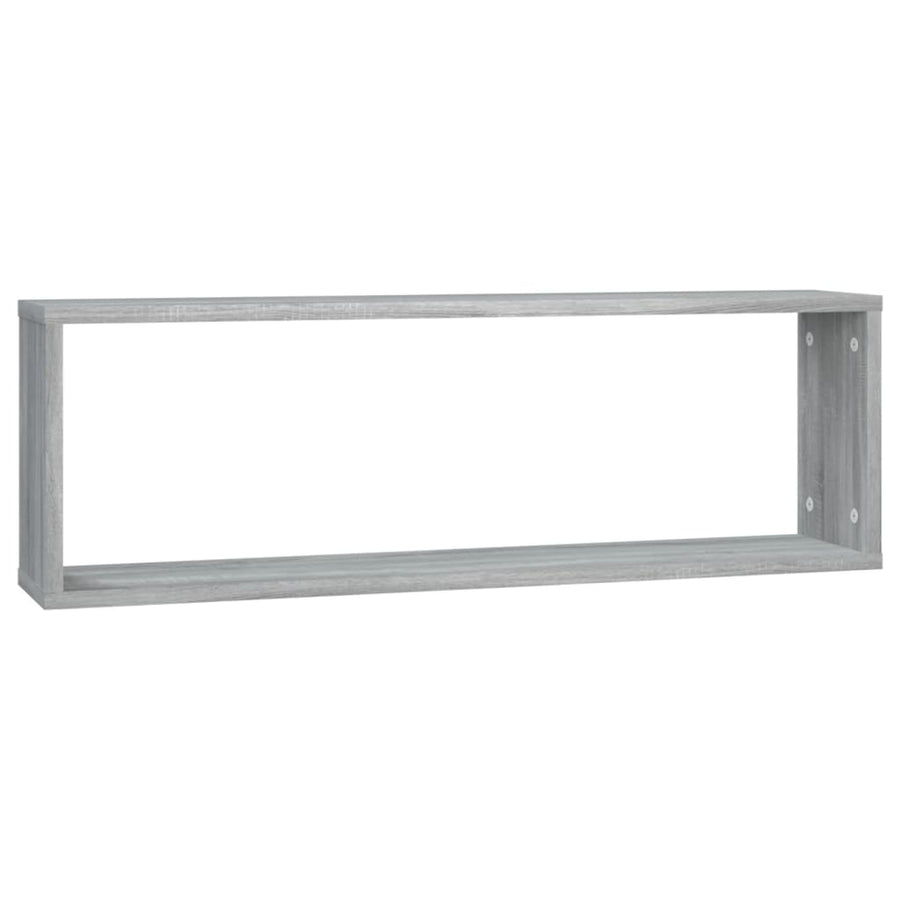 Wandschappen Kubus 80X15X6,5 Cm Bewerkt Hout 2 Grijs sonoma