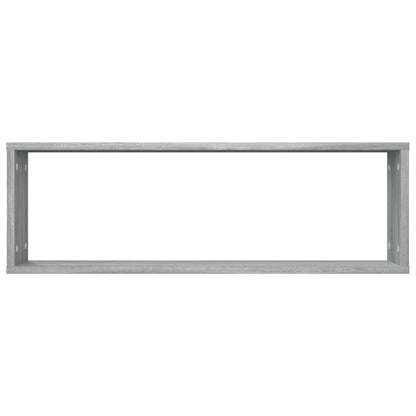 Wandschappen Kubus 80X15X6,5 Cm Bewerkt Hout 2 Grijs sonoma