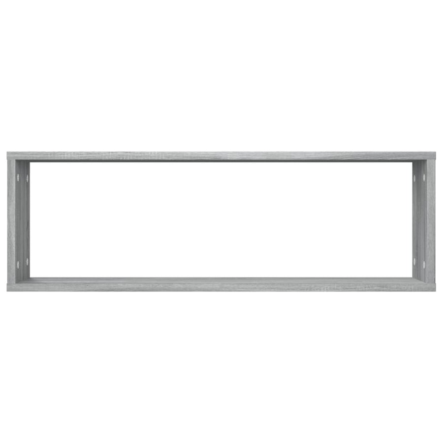 Wandschappen Kubus 80X15X6,5 Cm Bewerkt Hout 2 Grijs sonoma