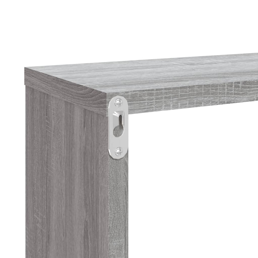 Wandschappen Kubus 80X15X6,5 Cm Bewerkt Hout 2 Grijs sonoma