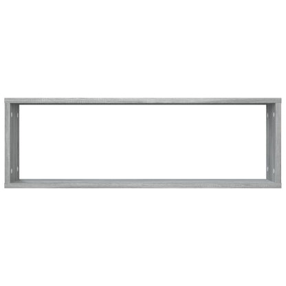 Wandschappen Kubus 80X15X26,5 Cm Bewerkt Hout 4 Grijs sonoma