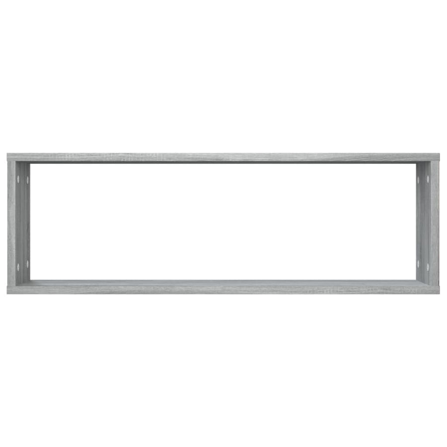 Wandschappen Kubus 80X15X26,5 Cm Bewerkt Hout 4 Grijs sonoma