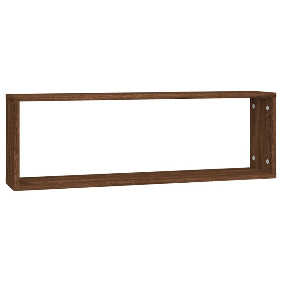 Wandschappen Kubus 80X15X6,5 Cm Bewerkt Hout Bruineiken 2 bruin eikenkleur