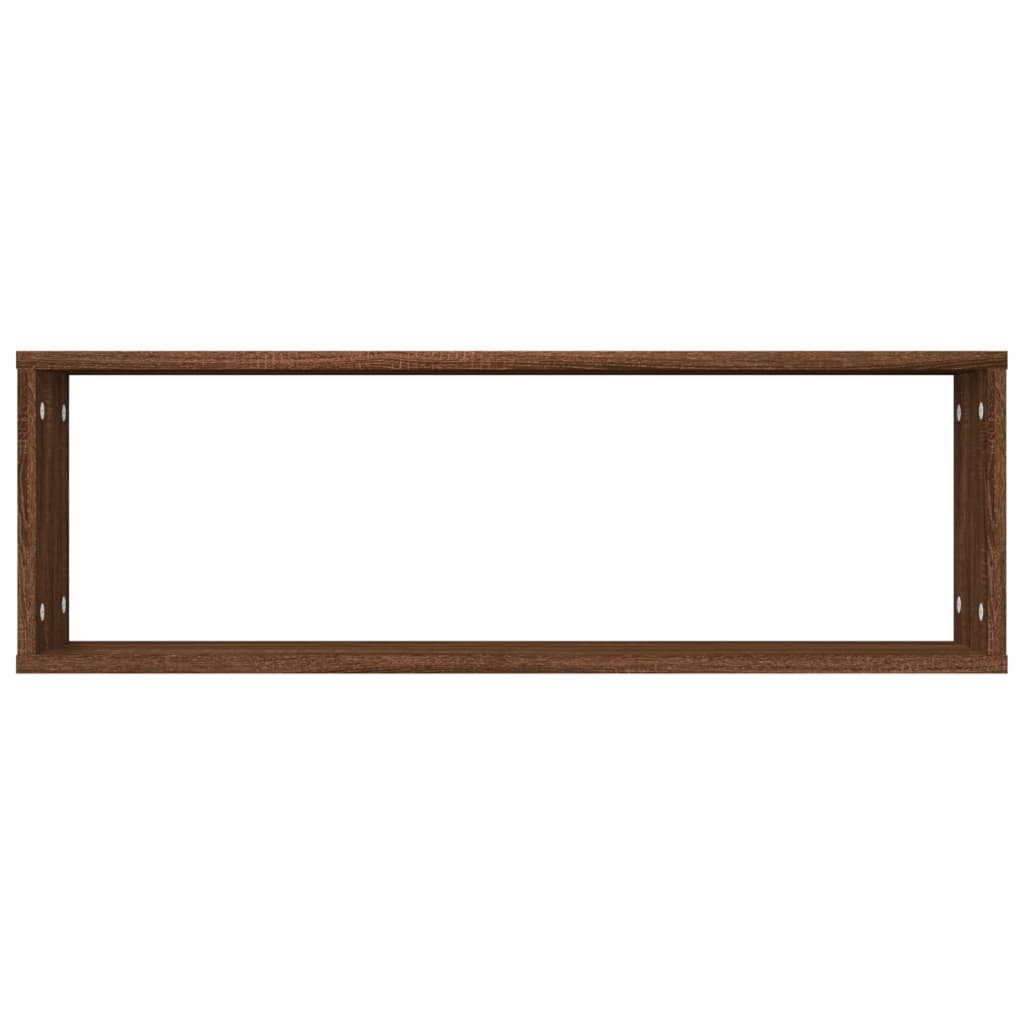 Wandschappen Kubus 80X15X6,5 Cm Bewerkt Hout Bruineiken 2 bruin eikenkleur