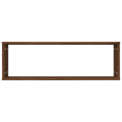 Wandschappen Kubus 80X15X6,5 Cm Bewerkt Hout Bruineiken 2 bruin eikenkleur