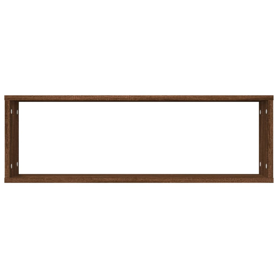 Wandschappen Kubus 80X15X6,5 Cm Bewerkt Hout Bruineiken 2 bruin eikenkleur