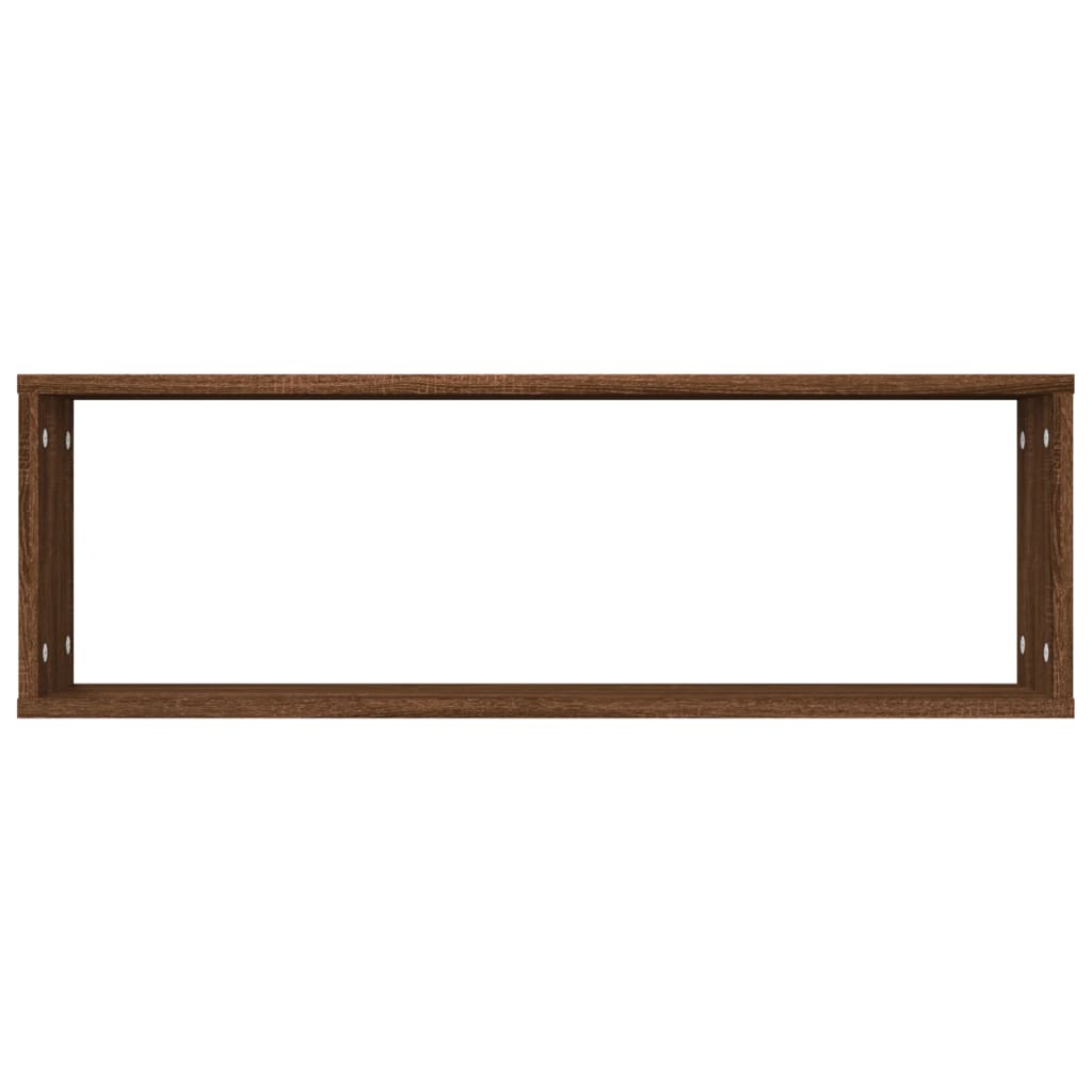 Wandschappen Kubus 80X15X26,5 Cm Hout 4 bruin eikenkleur