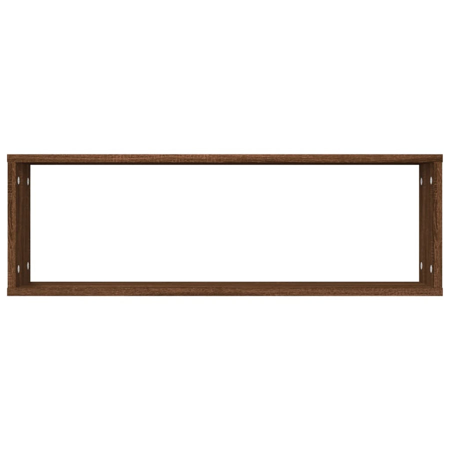 Wandschappen Kubus 80X15X26,5 Cm Hout 4 bruin eikenkleur