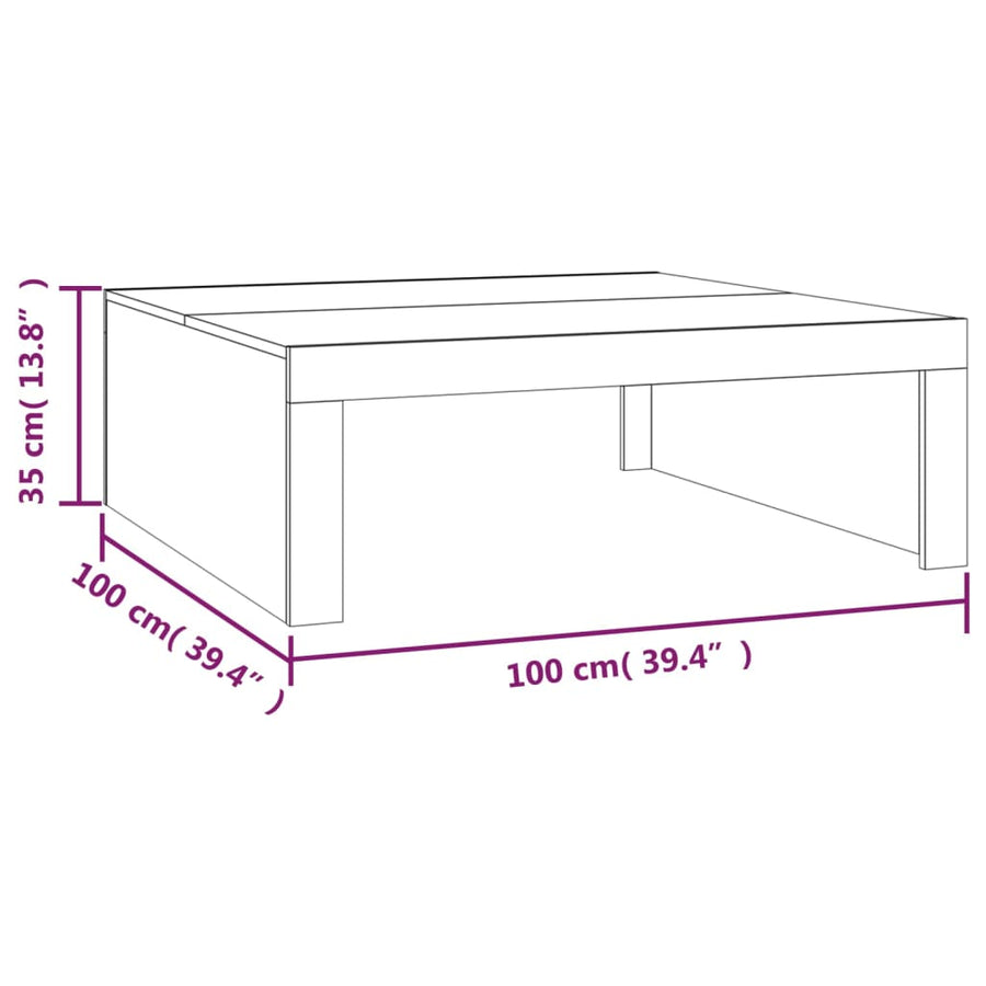 Salontafel 00X00X35 Cm Bewerkt Hout Eikenkleurig Grijs sonoma