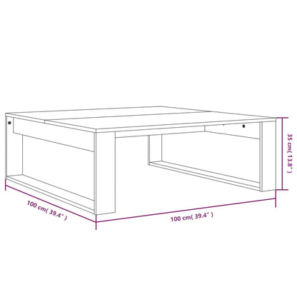 Salontafel 00X00X35 Cm Bewerkt Hout Kleurig Gerookt eiken
