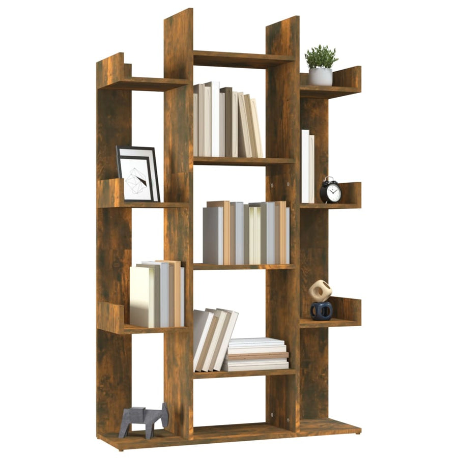 Boekenkast 86X25,5X40 Cm Bewerkt Hout Kleurig Gerookt eiken