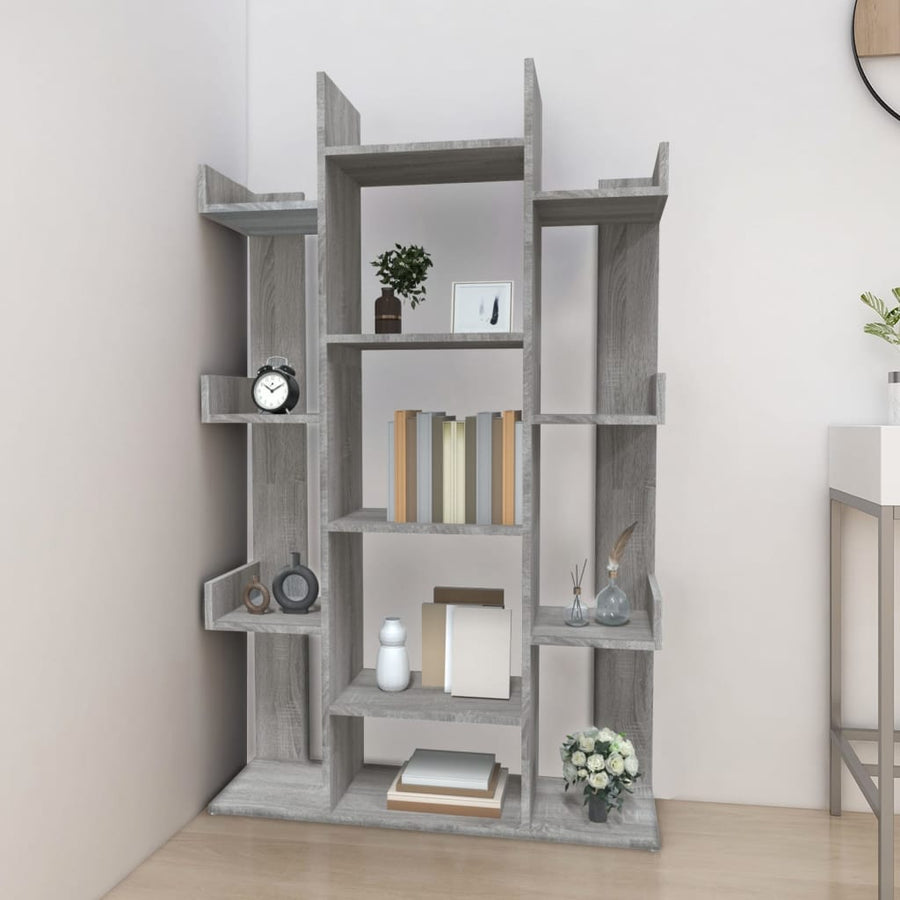 Boekenkast 86X25,5X40 Cm Bewerkt Hout Eiken Grijs sonoma