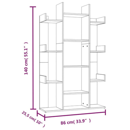 Boekenkast 86X25,5X40 Cm Bewerkt Hout Eiken Grijs sonoma