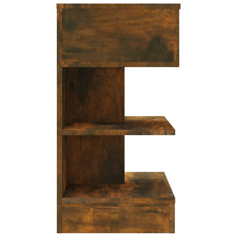 Nachtkastje 40X35X65 Cm Bewerkt Hout Kleurig 1 Gerookt eiken