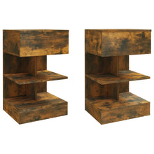 Nachtkastjes 40X35X65 Cm Bewerkt Hout Kleurig 2 Gerookt eiken