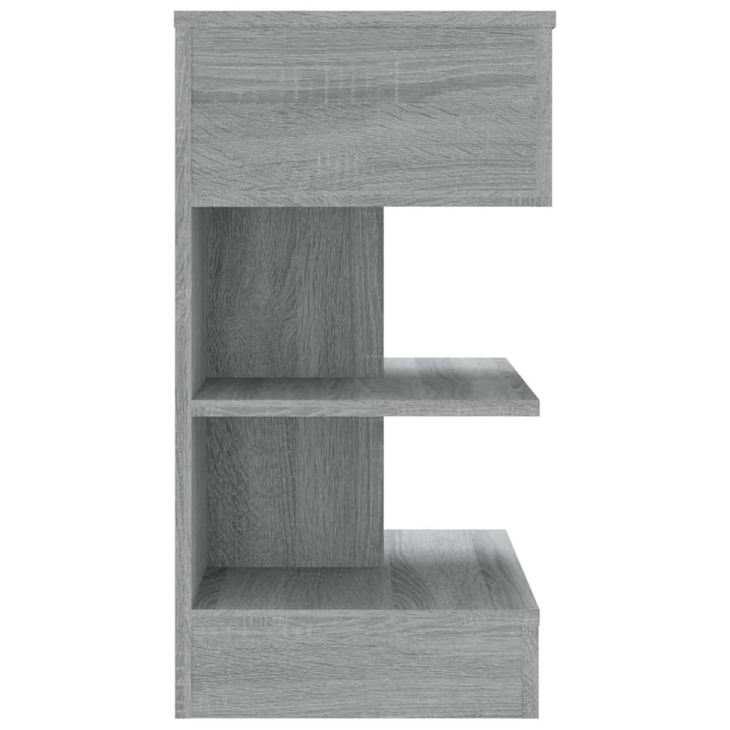 Nachtkastje 40X35X65 Cm Bewerkt Hout Eikenkleurig 1 Grijs sonoma