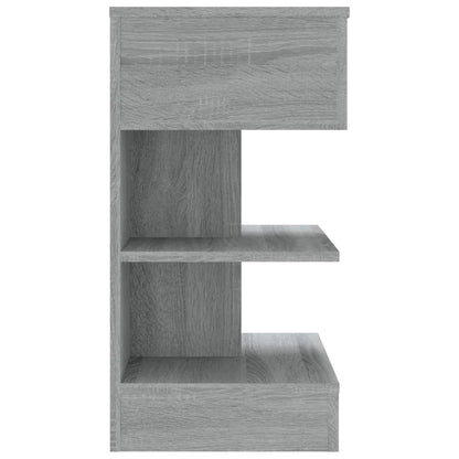 Nachtkastje 40X35X65 Cm Bewerkt Hout Eikenkleurig 1 Grijs sonoma