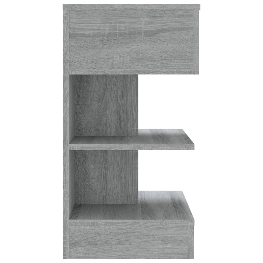 Nachtkastje 40X35X65 Cm Bewerkt Hout Eikenkleurig 1 Grijs sonoma