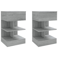 Nachtkastjes 40X35X65 Cm Bewerkt Hout Eiken 2 Grijs sonoma