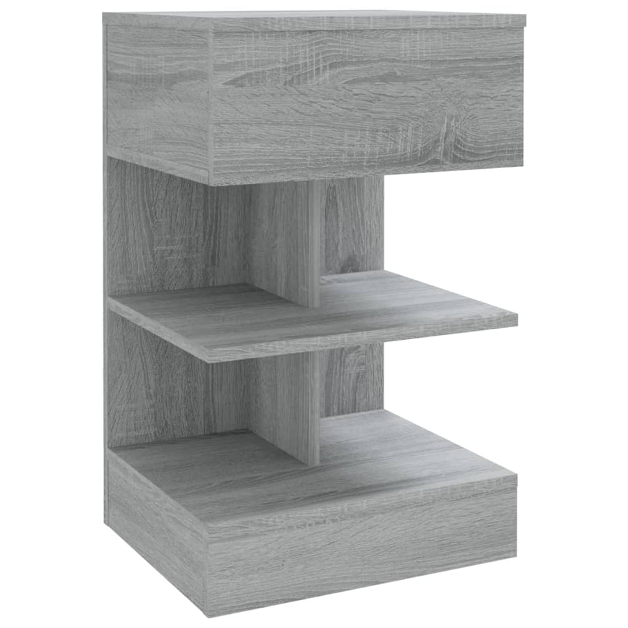 Nachtkastjes 40X35X65 Cm Bewerkt Hout Eiken 2 Grijs sonoma
