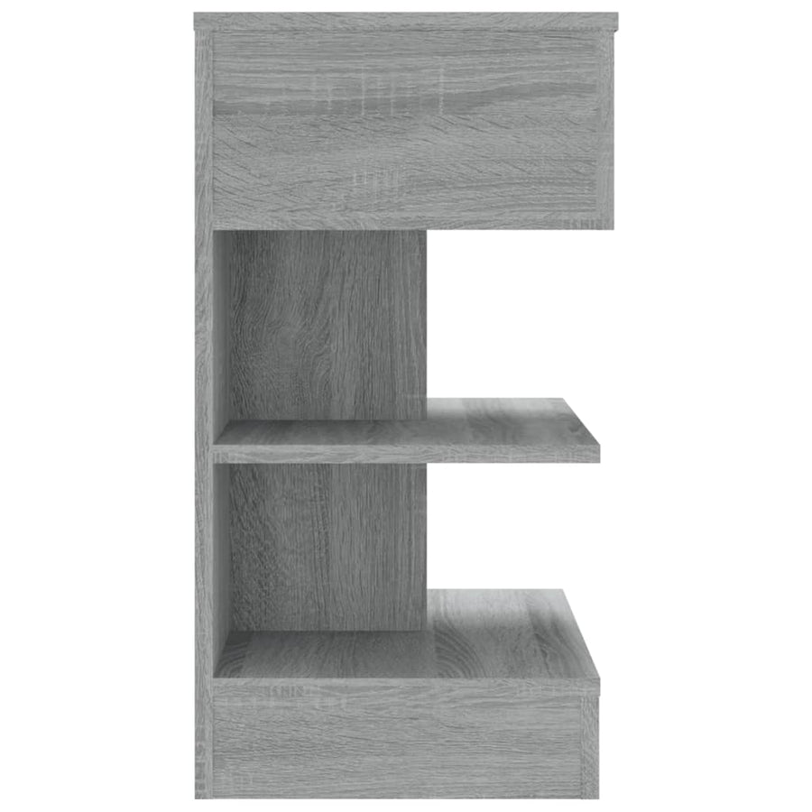 Nachtkastjes 40X35X65 Cm Bewerkt Hout Eiken 2 Grijs sonoma