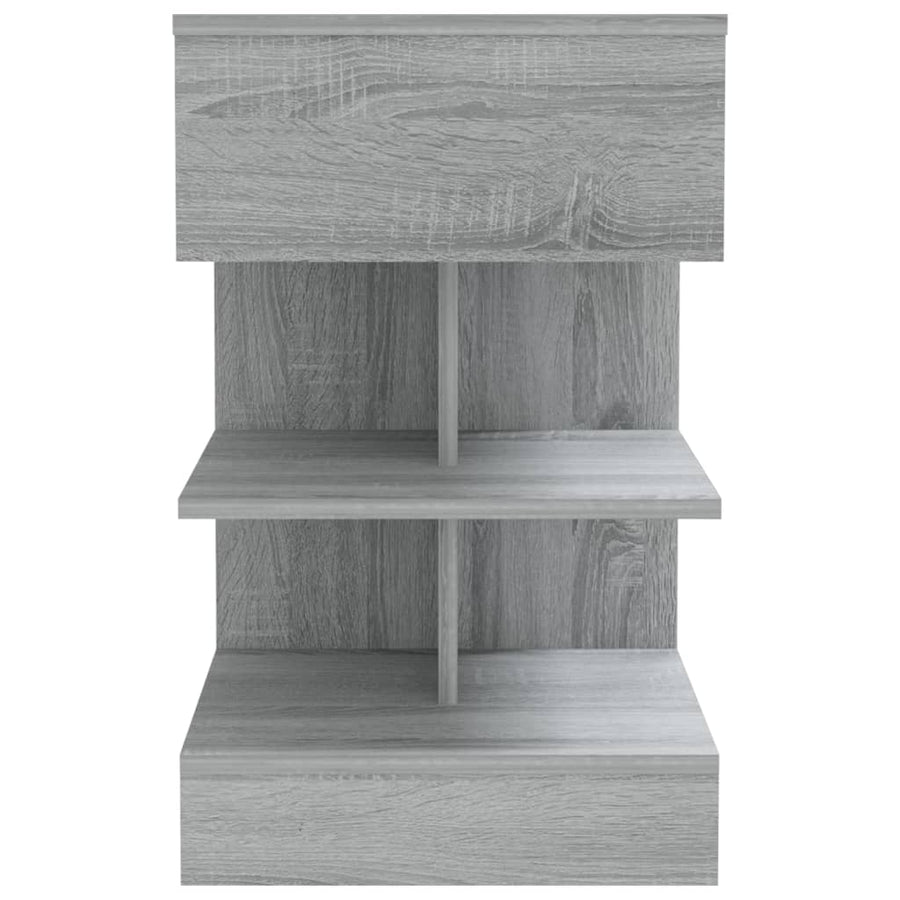 Nachtkastjes 40X35X65 Cm Bewerkt Hout Eiken 2 Grijs sonoma