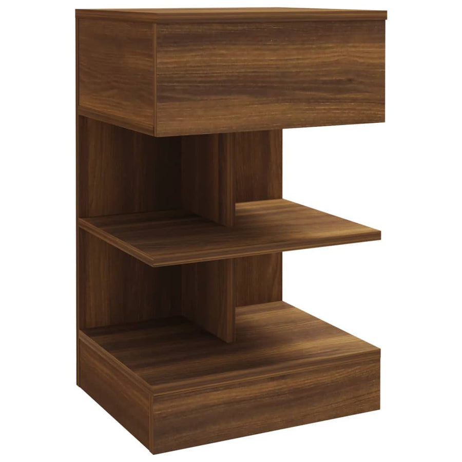 Nachtkastje 40X35X65 Cm Bewerkt Hout Bruineikenkleurig 1 bruin eikenkleur