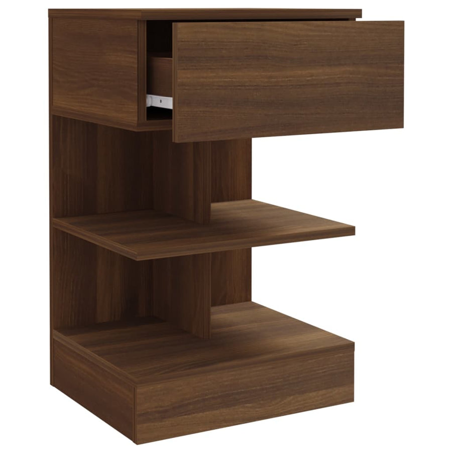 Nachtkastje 40X35X65 Cm Bewerkt Hout Bruineikenkleurig 1 bruin eikenkleur