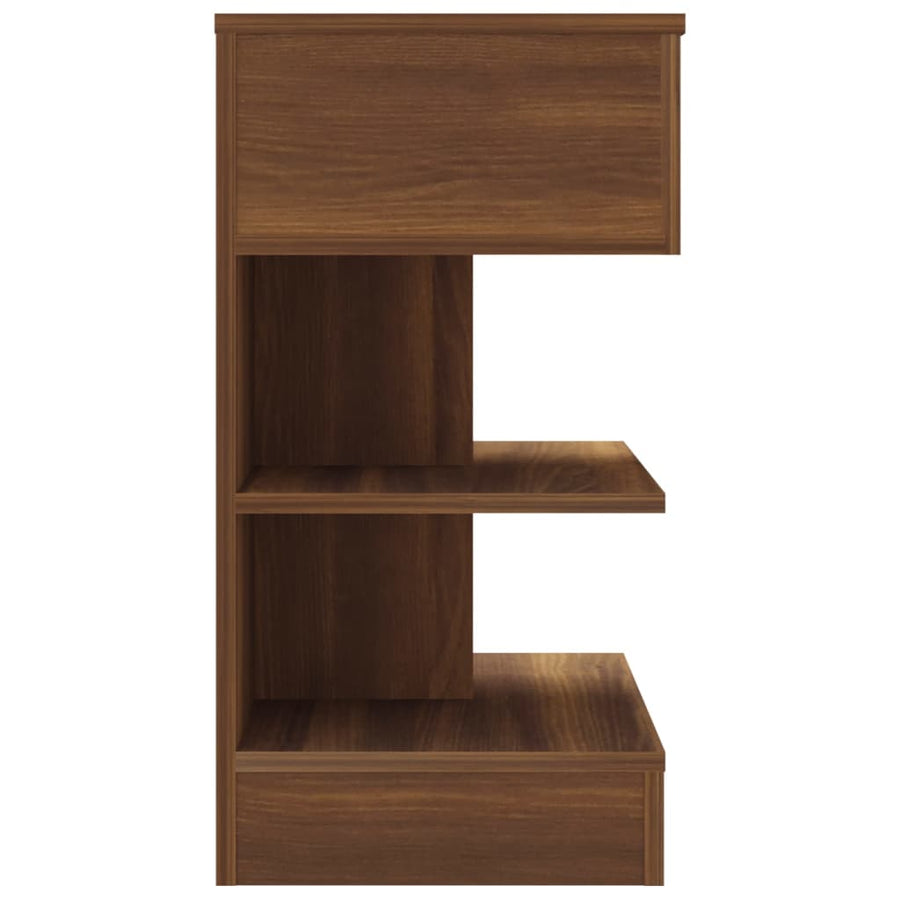 Nachtkastje 40X35X65 Cm Bewerkt Hout Bruineikenkleurig 1 bruin eikenkleur