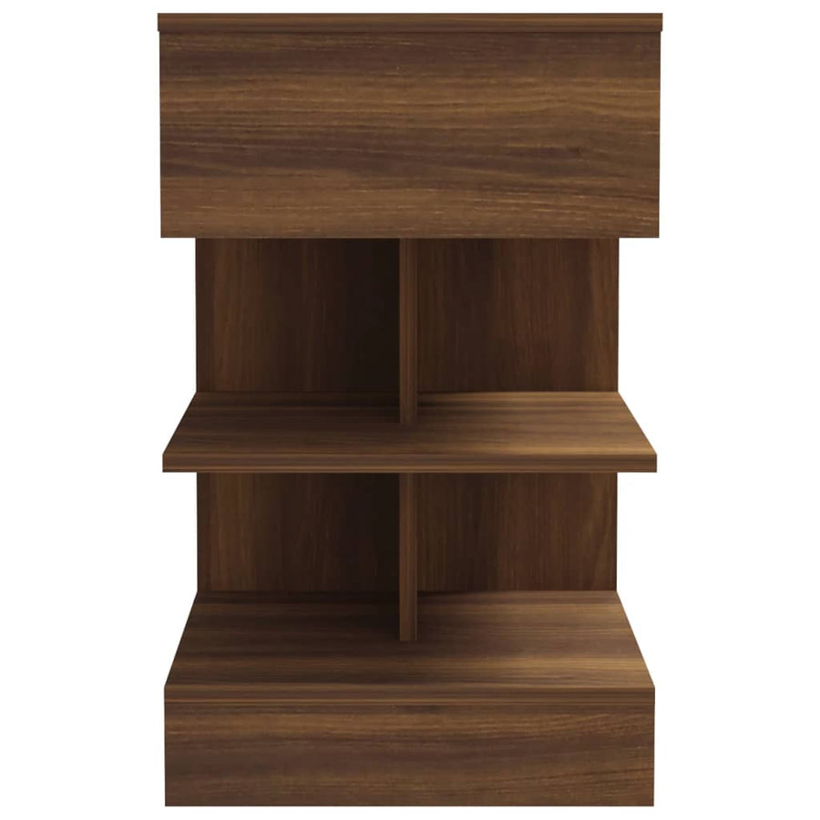 Nachtkastje 40X35X65 Cm Bewerkt Hout Bruineikenkleurig 1 bruin eikenkleur