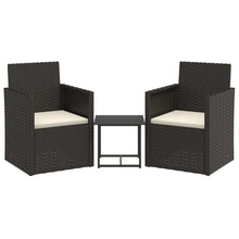 -Delige Loungeset Met Kussens Poly Rattan Zwart 1 Zonder rugkussen