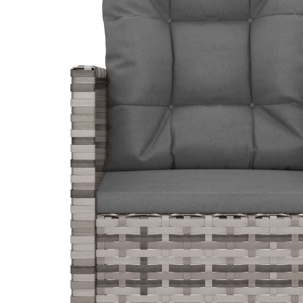 -Delige Loungeset Met Kussens Poly Rattan Grijs Met rugkussen