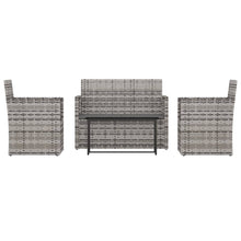 Loungeset Met Kussens Poly Rattan Grijs 4