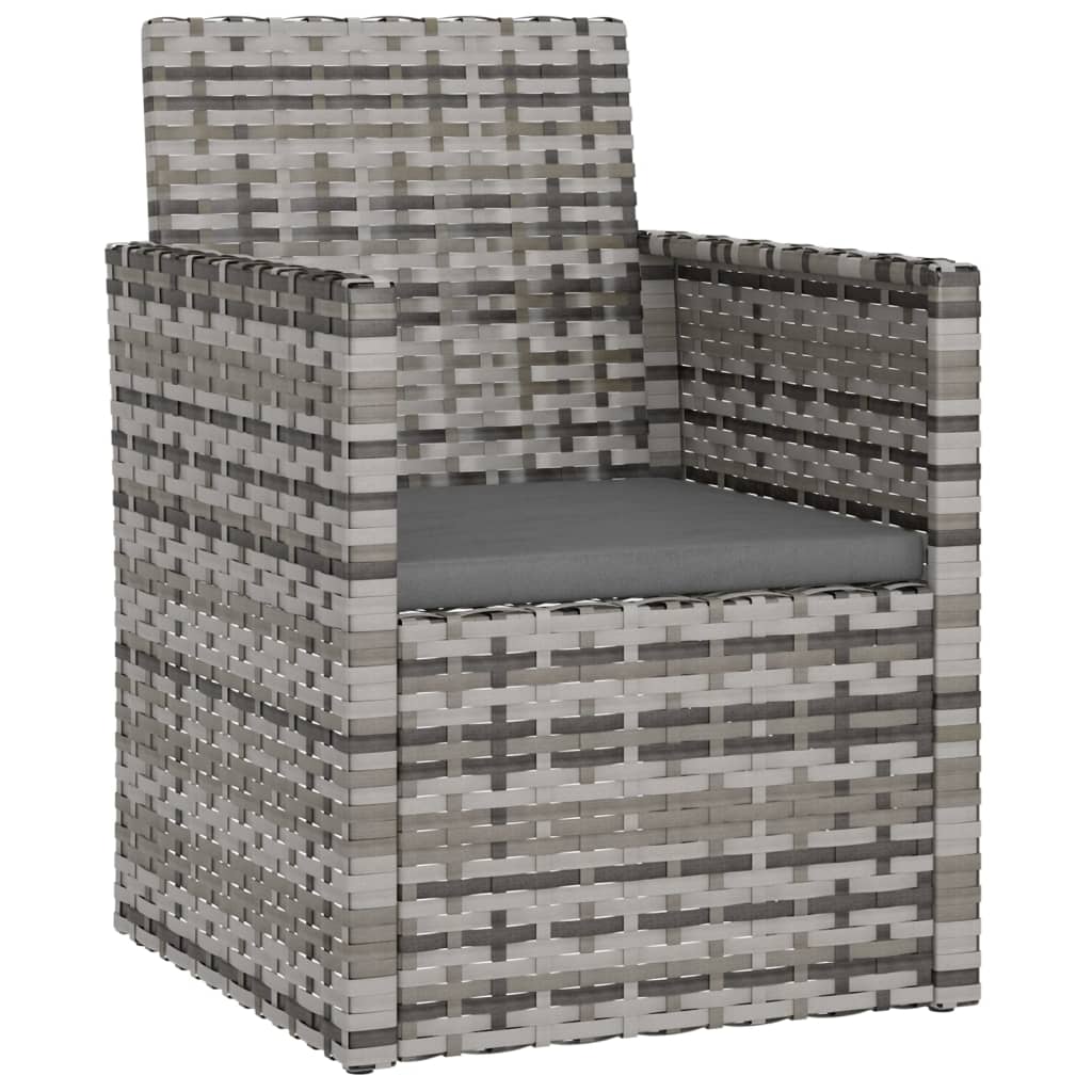 Loungeset Met Kussens Poly Rattan Grijs 4