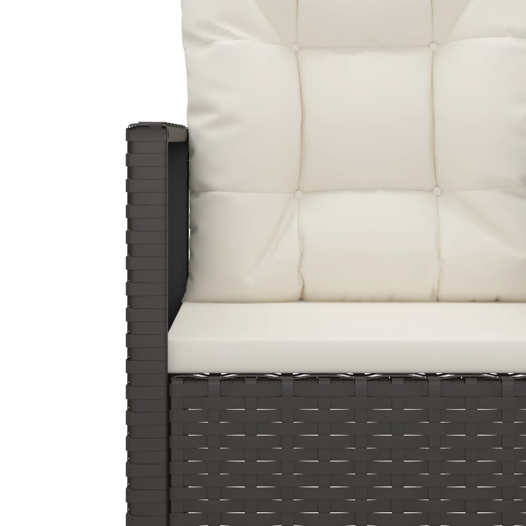 -Delige Loungeset Met Kussens Poly Rattan 4 Zwart Met rugkussen