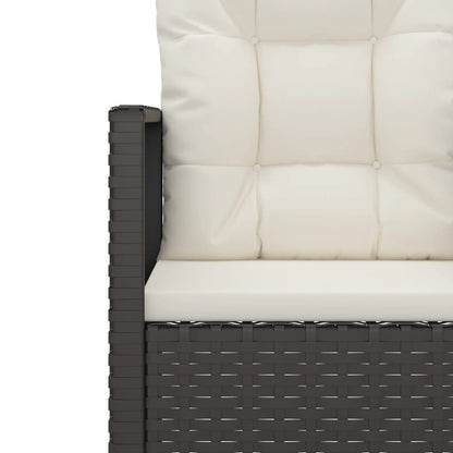 -Delige Loungeset Met Kussens Poly Rattan 4 Zwart Met rugkussen