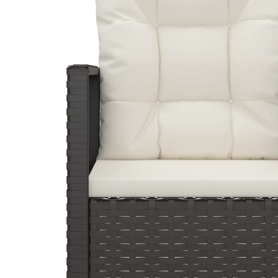 -Delige Loungeset Met Kussens Poly Rattan 4 Zwart Met rugkussen