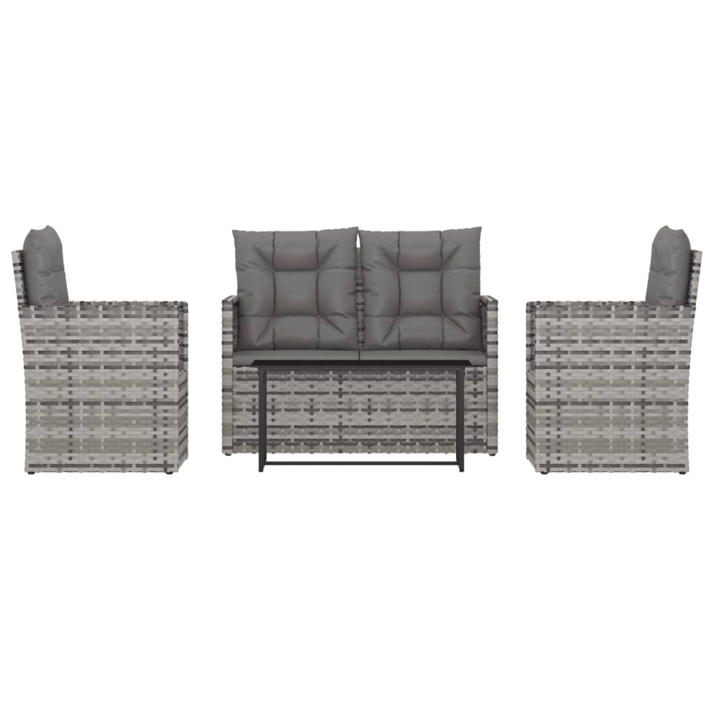 Loungeset Met Kussens Poly Rattan 4